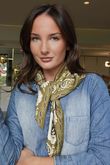 Bandana Triangle Silk Neckerchief Olive